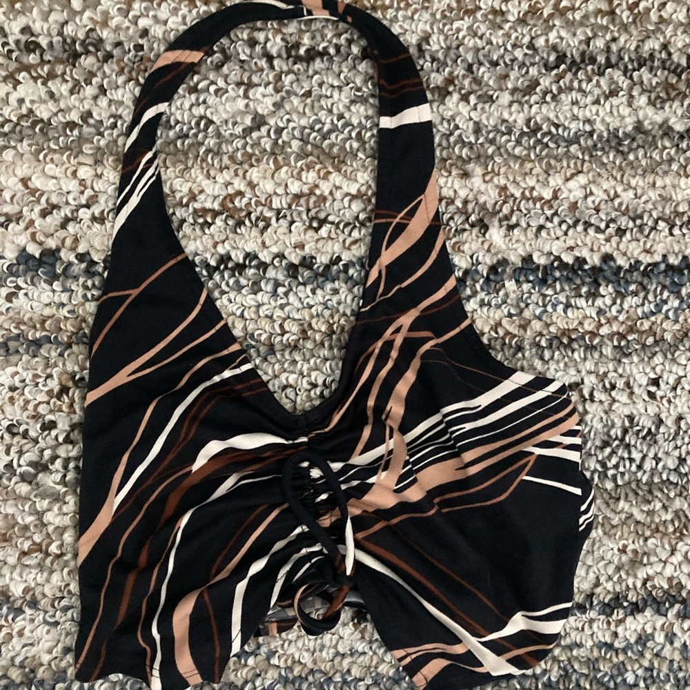 Black stripped halter top